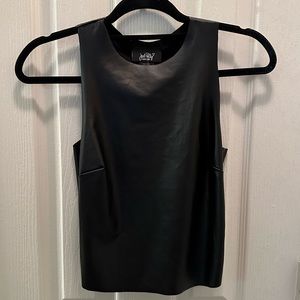 sold❗️Just Polly New York Black Faux Leather Sleeveless Top